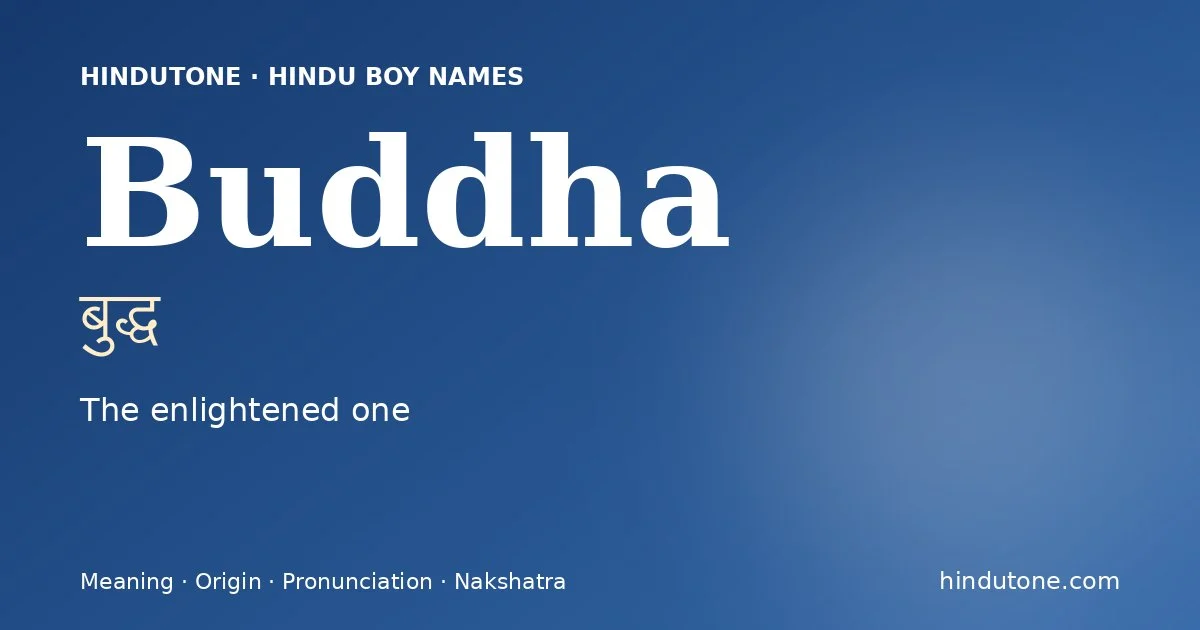 Buddha — Hindu Boy Names with B