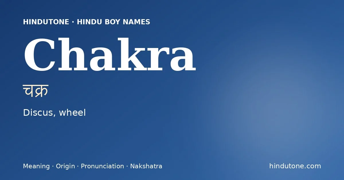 Chakra — Hindu Boy Names with C
