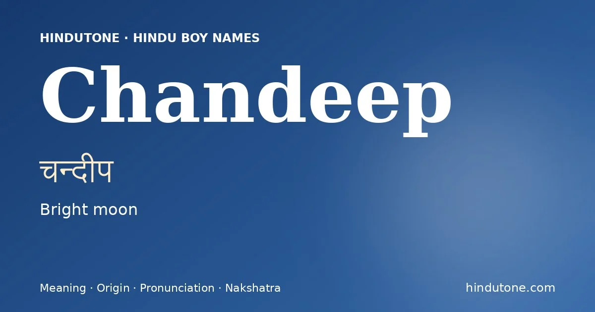 Chandeep — Hindu Boy Names with C