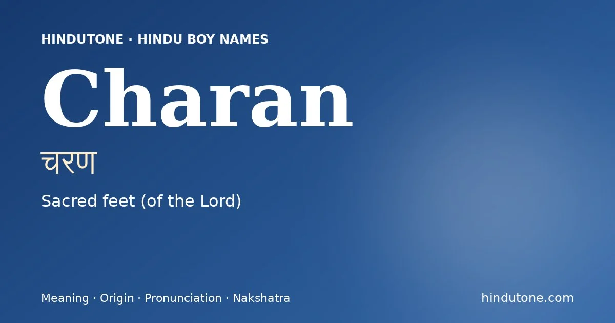 Charan — Hindu Boy Names with C