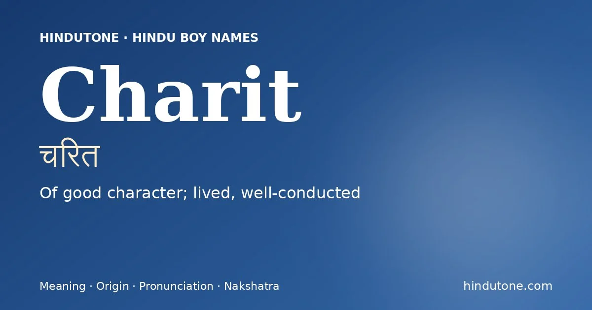 Charit — Hindu Boy Names with C
