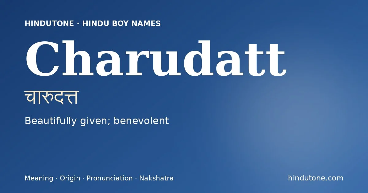 Charudatt — Hindu Boy Names with C