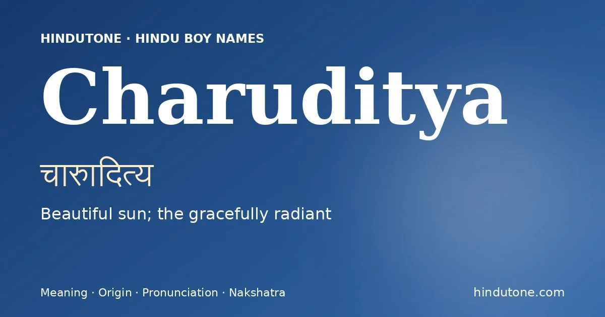 Charuditya — Hindu Boy Names with C