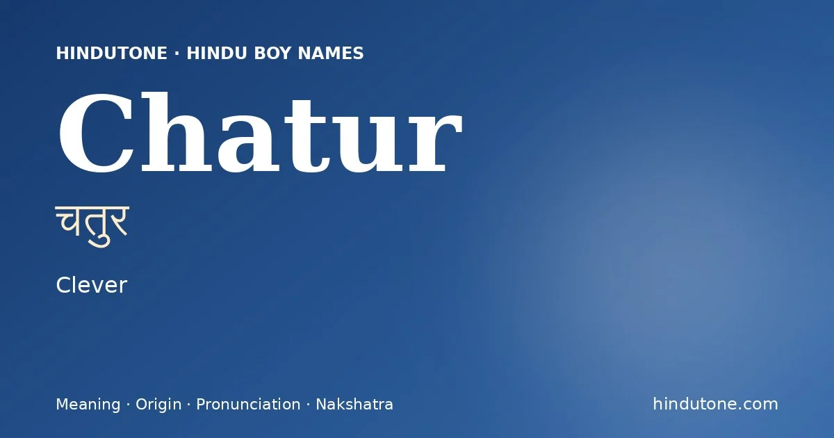 Chatur — Hindu Boy Names with C