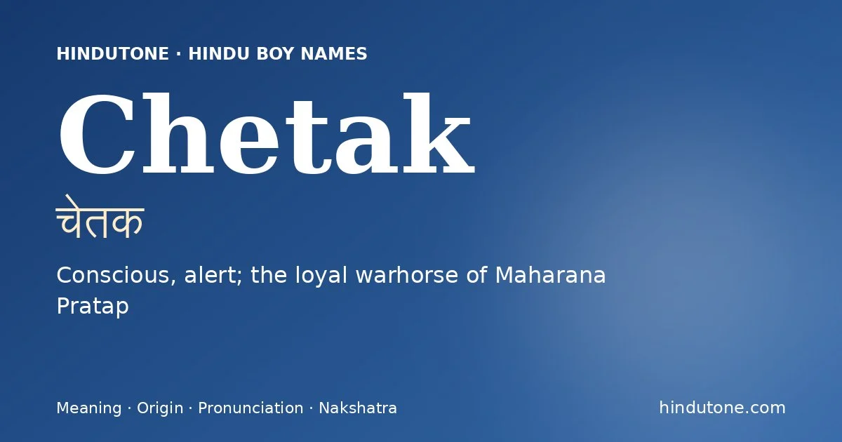 Chetak — Hindu Boy Names with C
