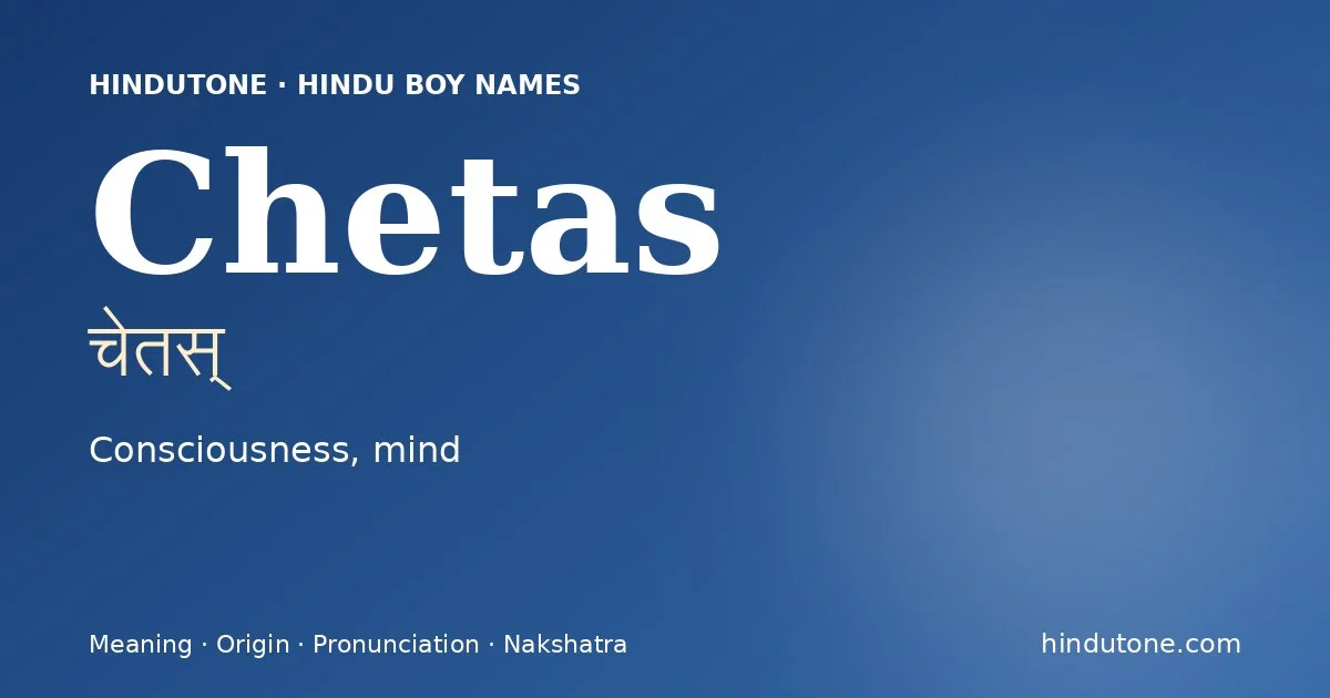 Chetas — Hindu Boy Names with C
