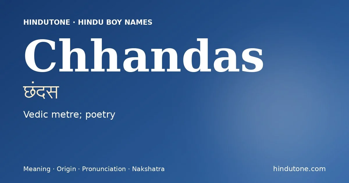 Chhandas — Hindu Boy Names with C