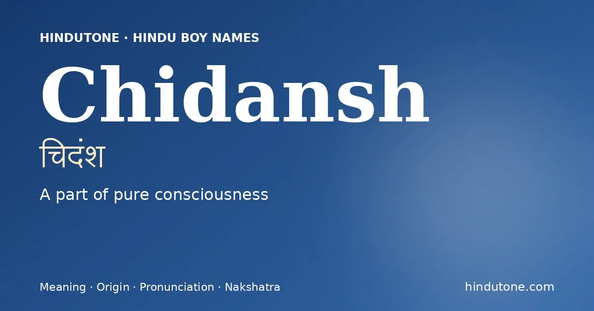 Chidansh — Hindu Boy Names with C