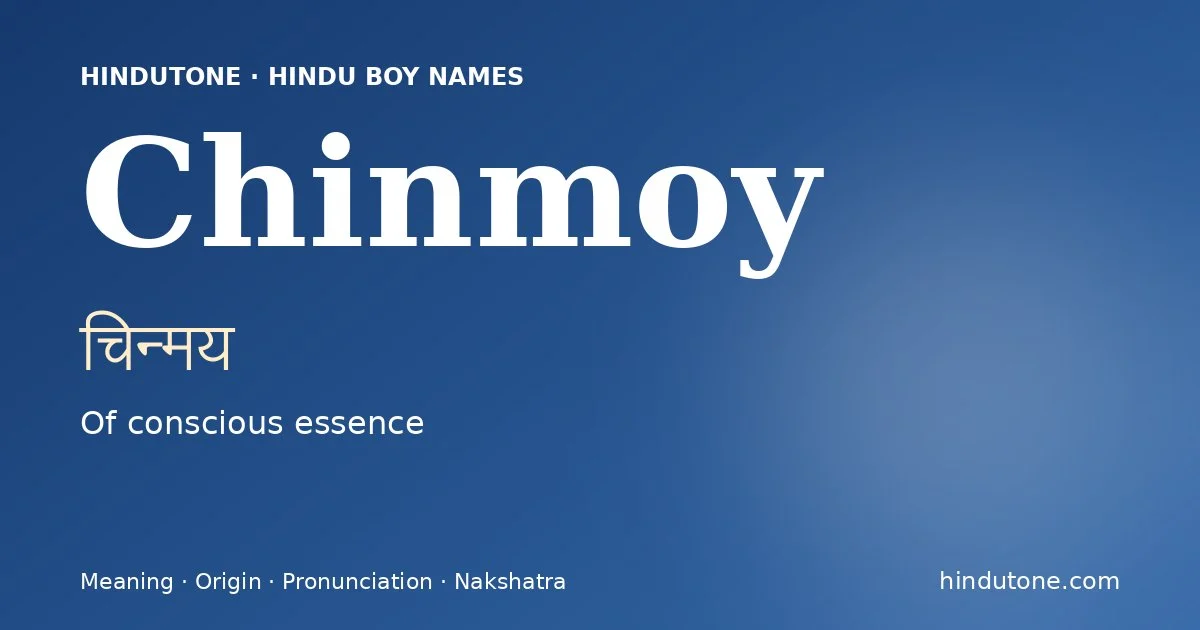 Chinmoy — Hindu Boy Names with C