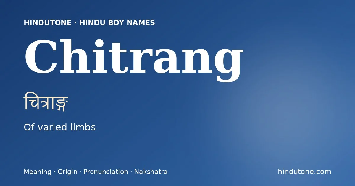 Chitrang — Hindu Boy Names with C