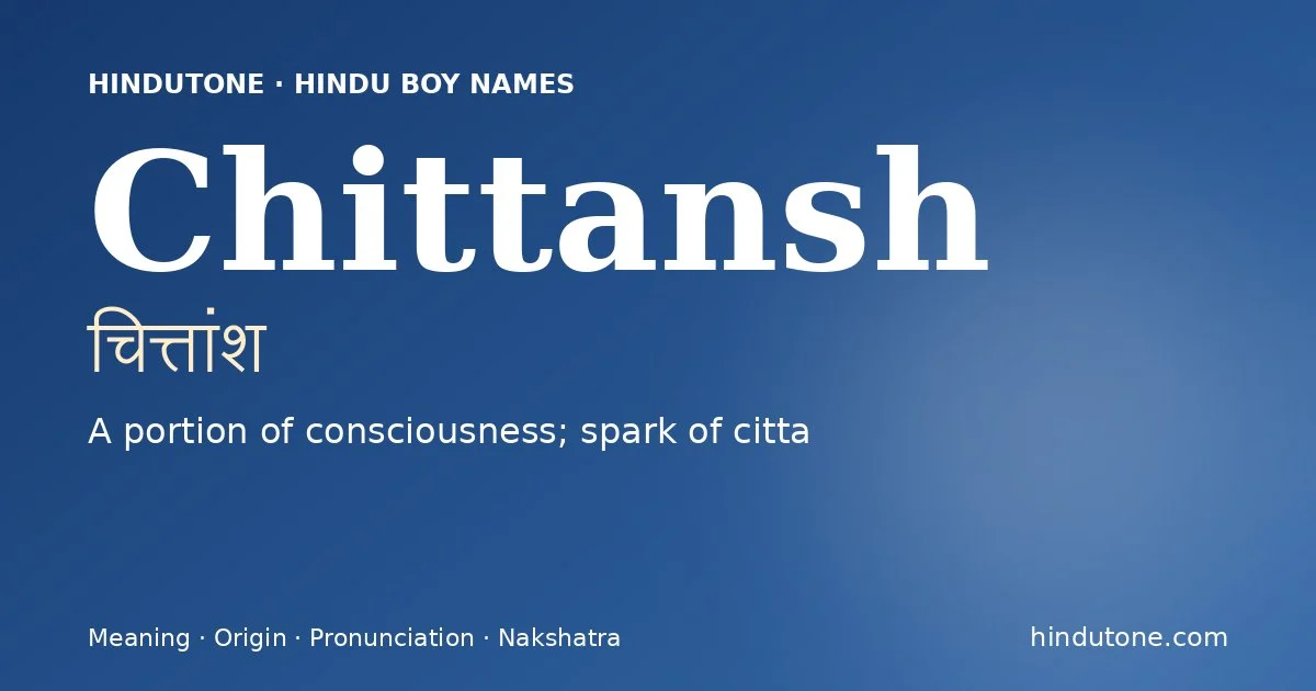 Chittansh — Hindu Boy Names with C