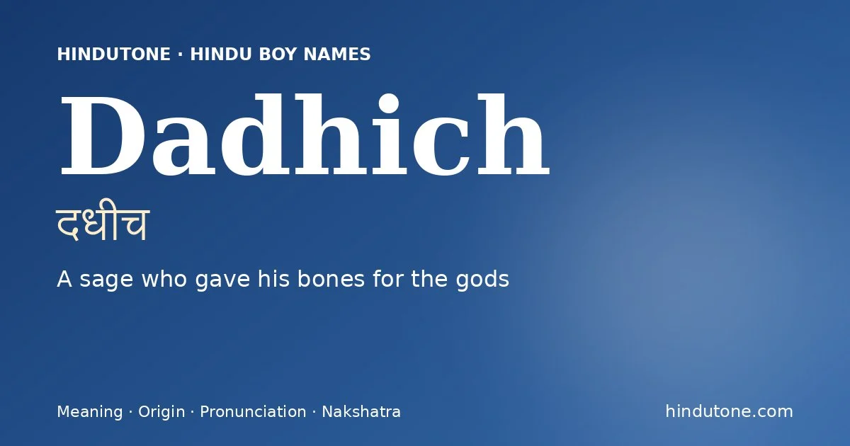 Dadhich — Hindu Boy Names with D