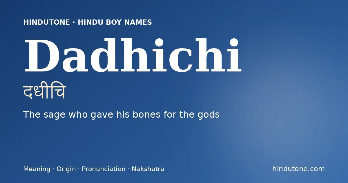 Dadhichi — Hindu Boy Names with D