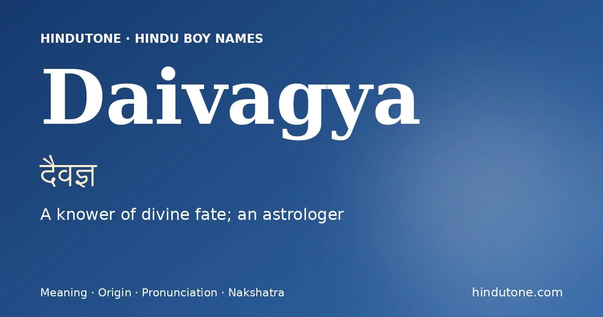 Daivagya — Hindu Boy Names with D