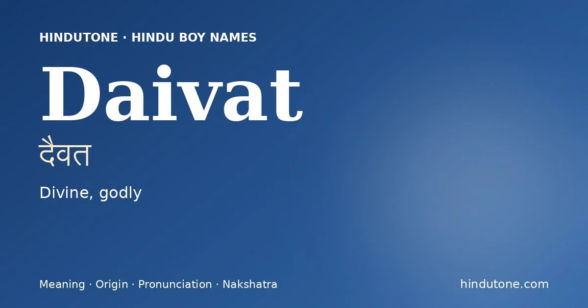 Daivat — Hindu Boy Names with D