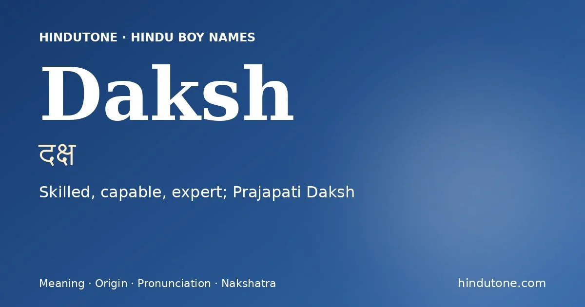 Daksh — Hindu Boy Names with D