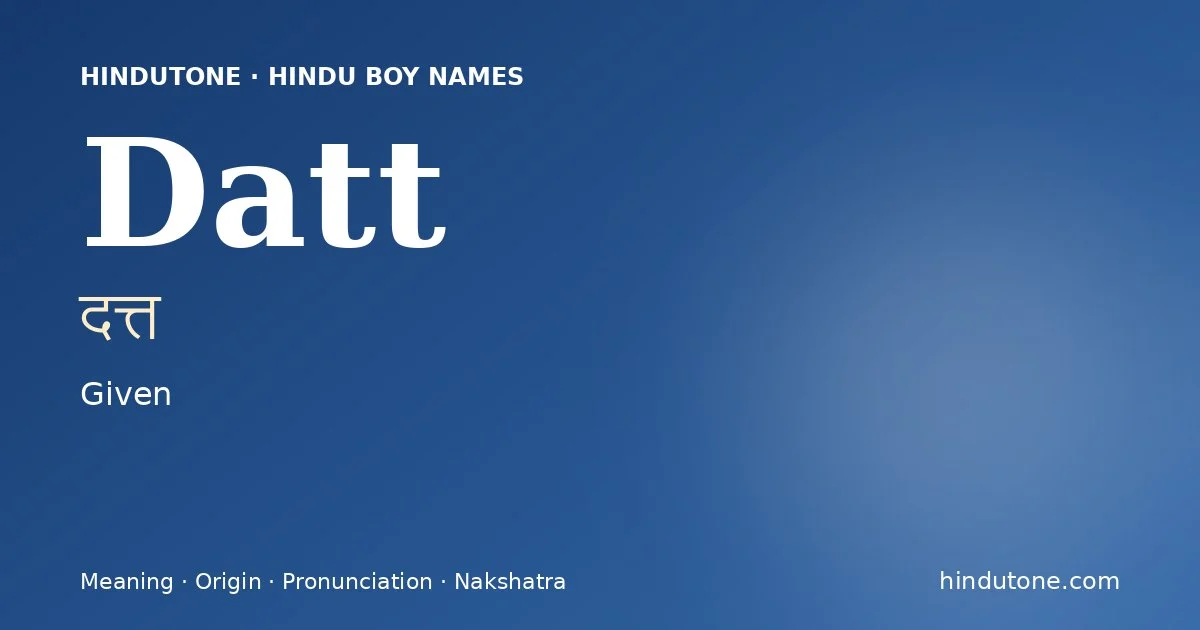 Datt — Hindu Boy Names with D