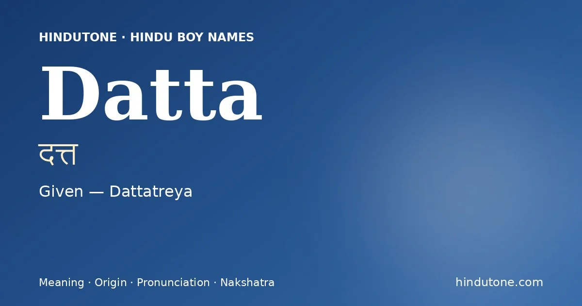Datta — Hindu Boy Names with D