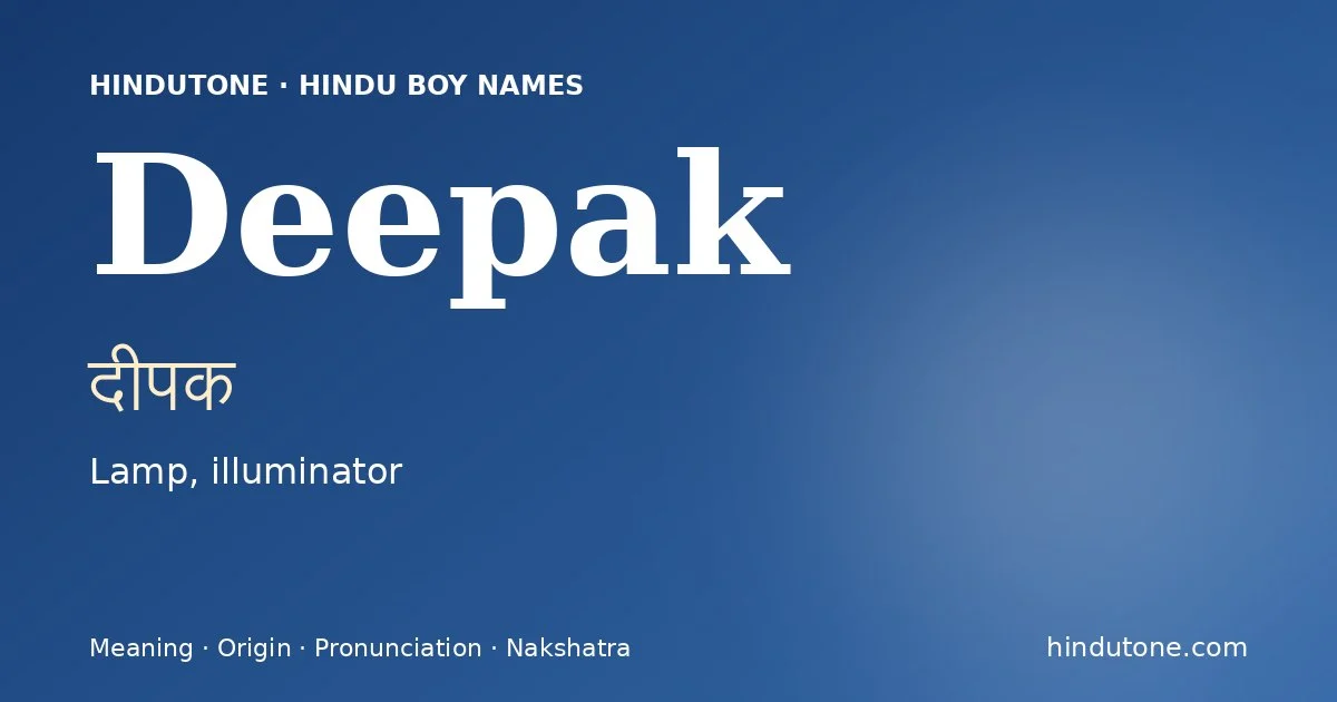 Deepak — Hindu Boy Names with D
