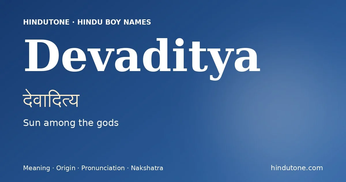 Devaditya — Hindu Boy Names with D