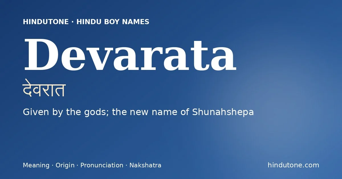 Devarata — Hindu Boy Names with D