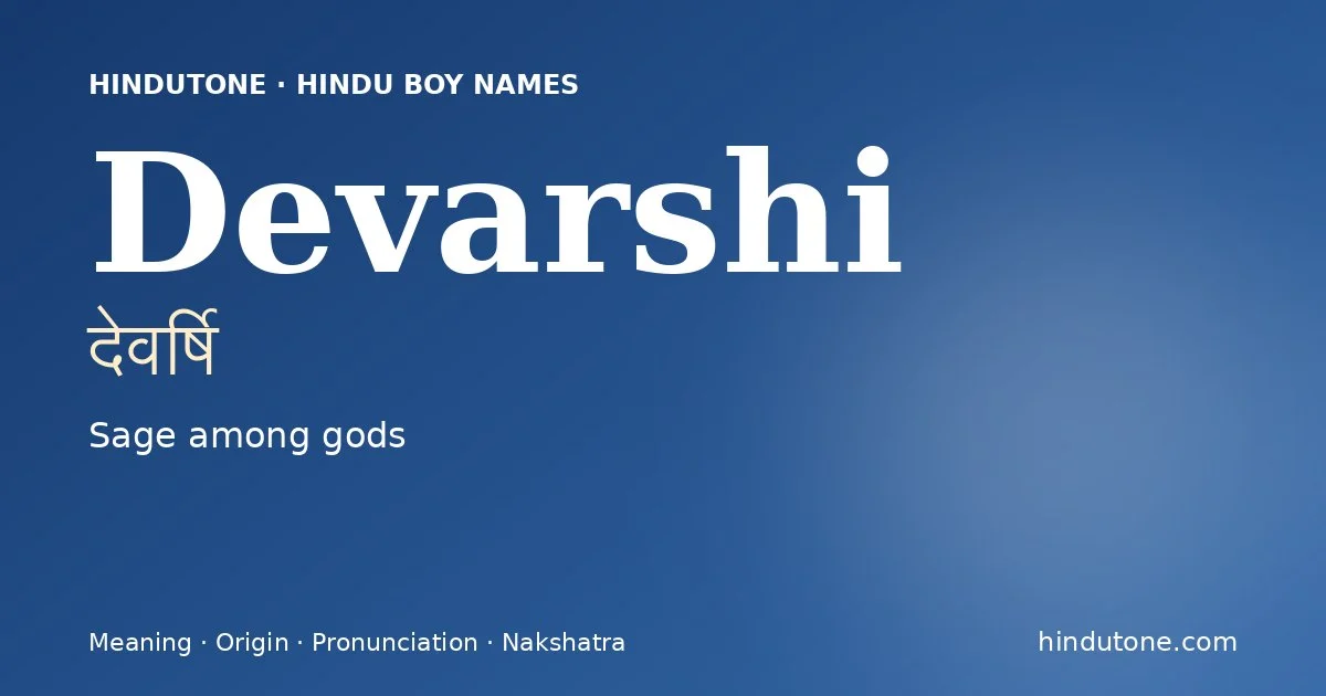 Devarshi — Hindu Boy Names with D
