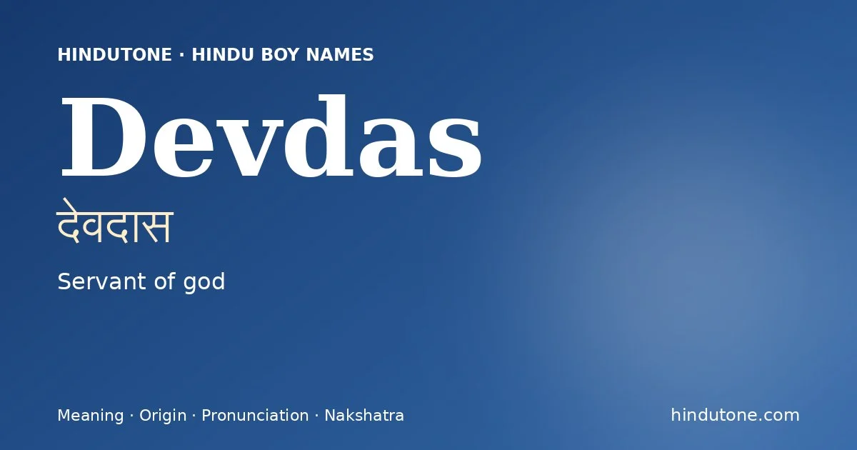 Devdas — Hindu Boy Names with D
