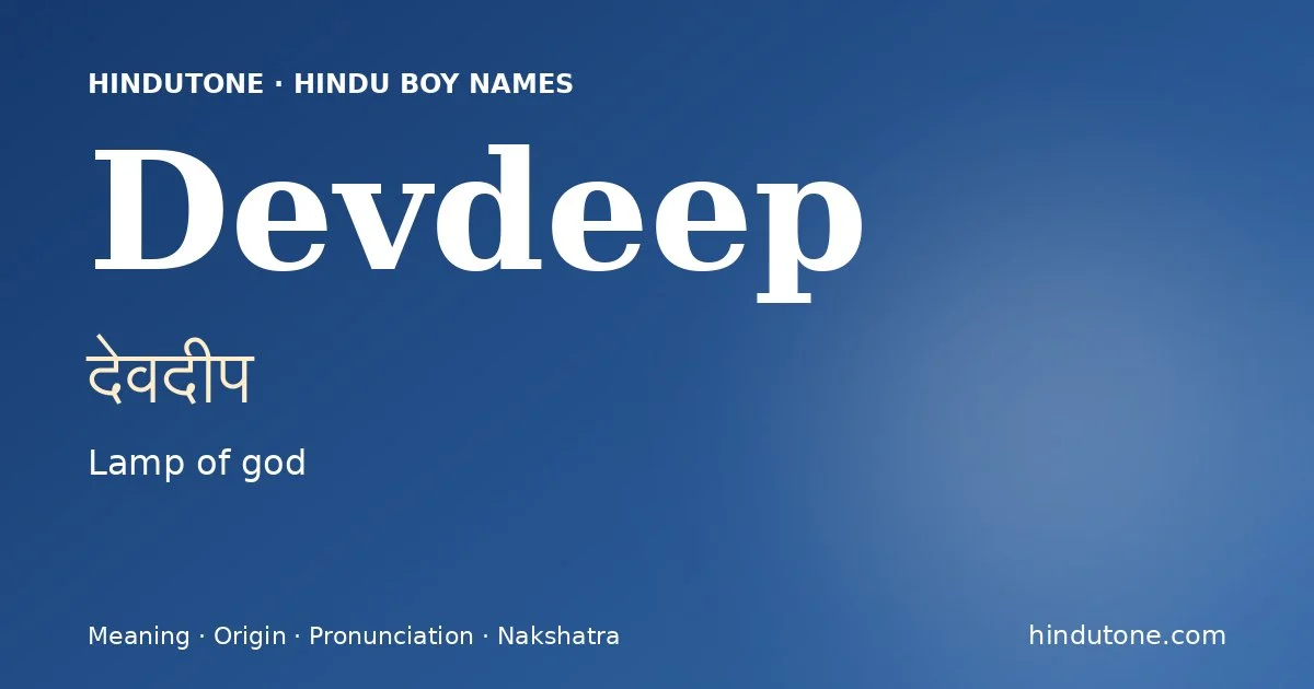 Devdeep — Hindu Boy Names with D