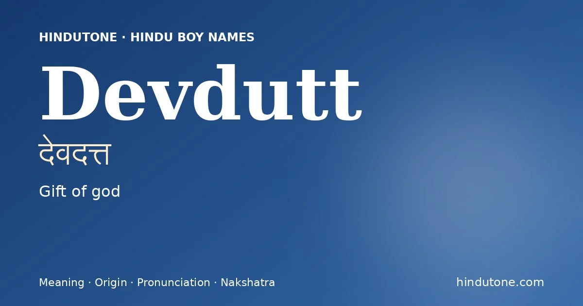 Devdutt — Hindu Boy Names with D