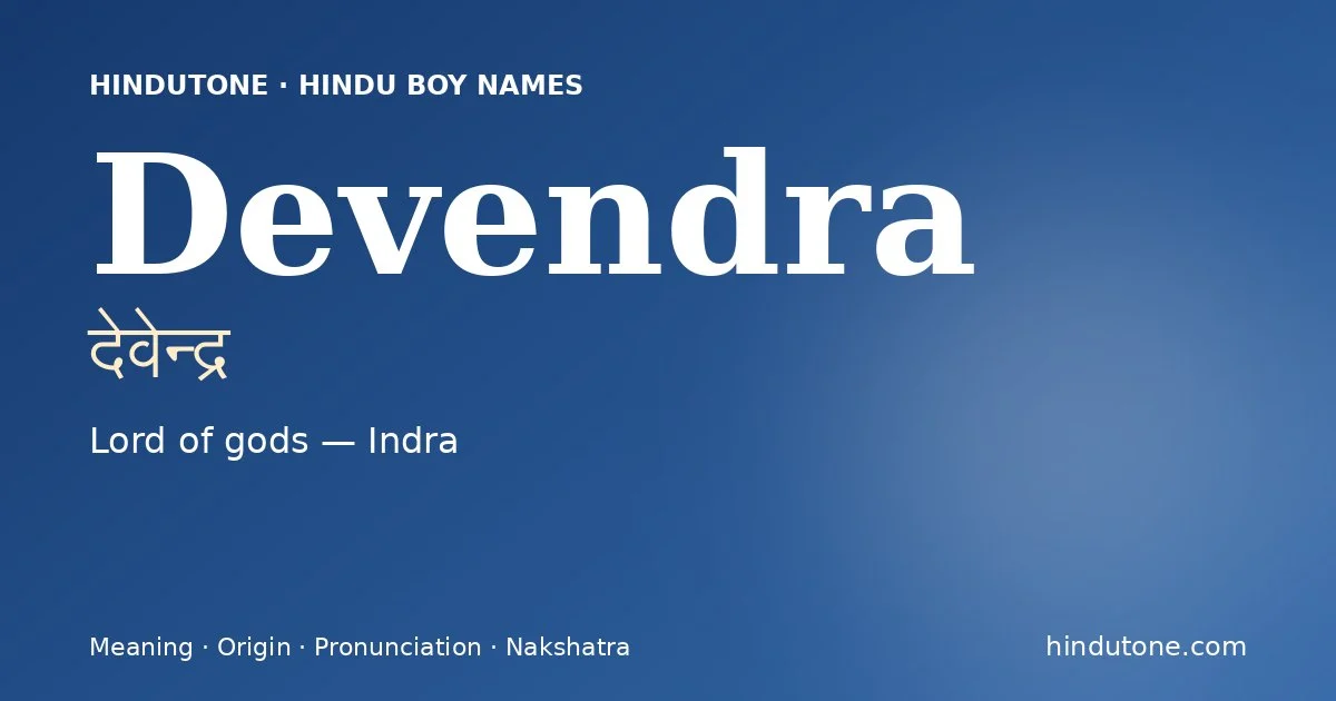Devendra — Hindu Boy Names with D