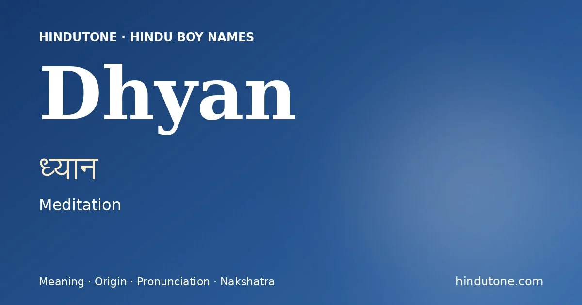 Dhyan — Hindu Boy Names with D