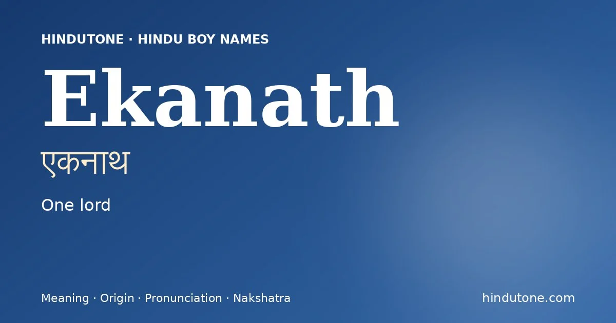 Ekanath — Hindu Boy Names with E
