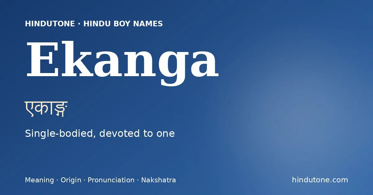 Ekanga — Hindu Boy Names with E