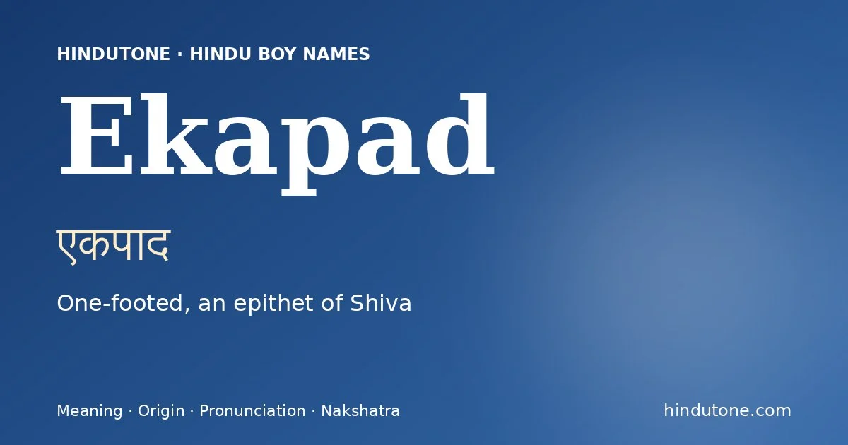 Ekapad — Hindu Boy Names with E