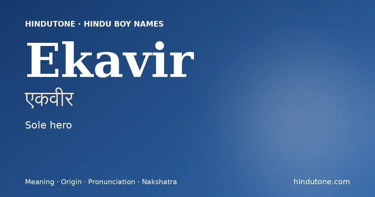 Ekavir — Hindu Boy Names with E