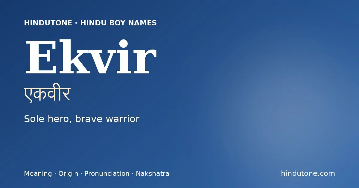 Ekvir — Hindu Boy Names with E