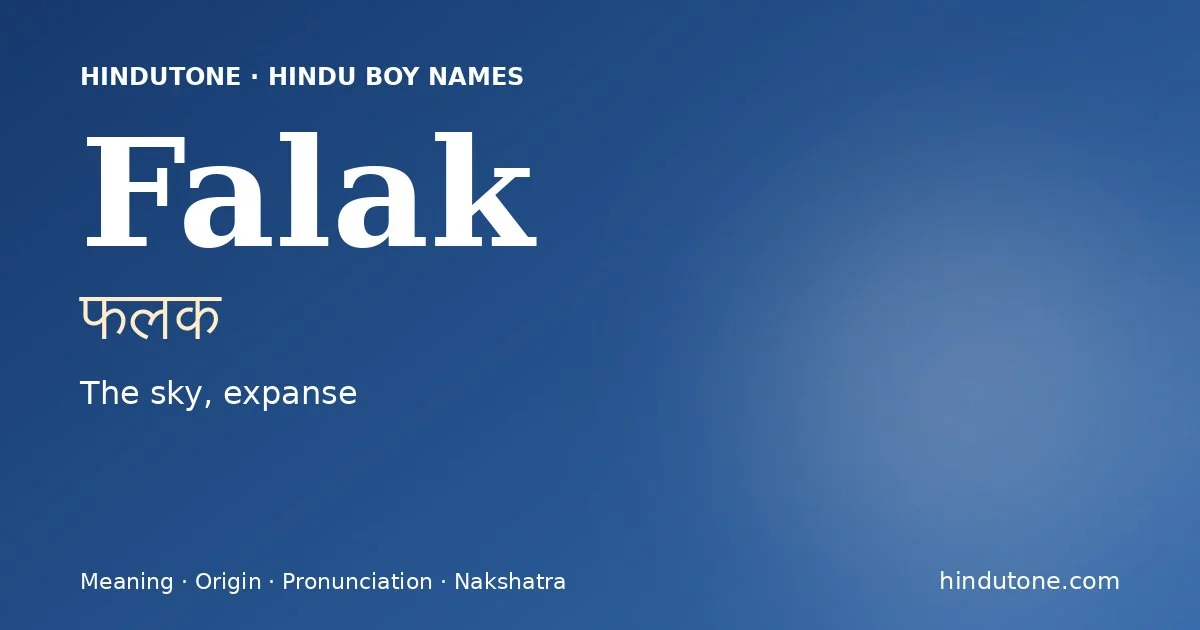 Falak — Hindu Boy Names with F
