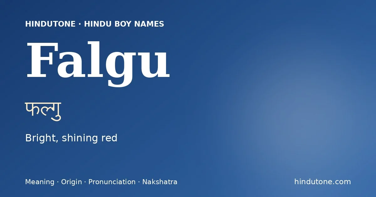 Falgu — Hindu Boy Names with F