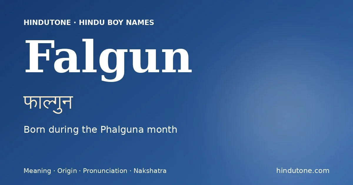 Falgun — Hindu Boy Names with F
