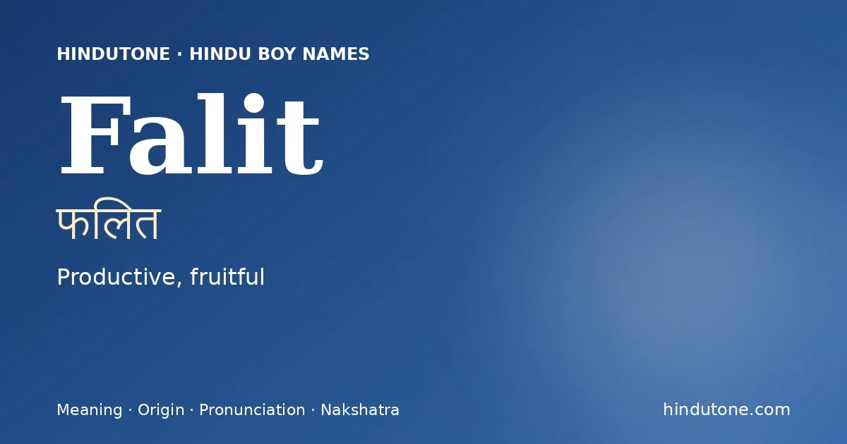Falit — Hindu Boy Names with F