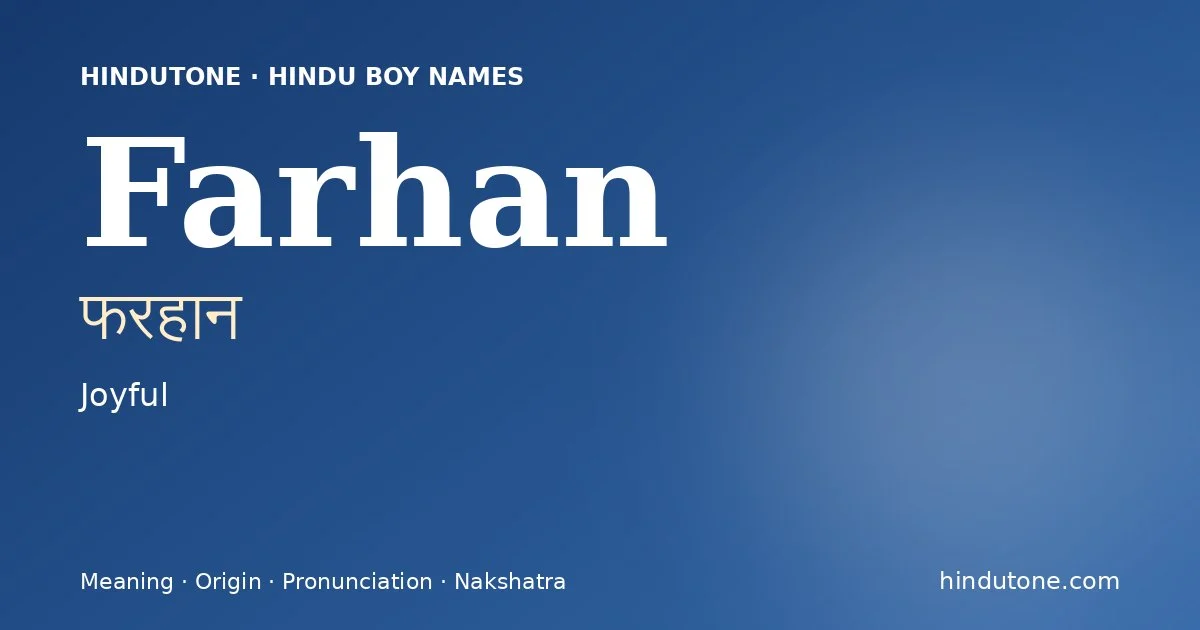 Farhan — Hindu Boy Names with F