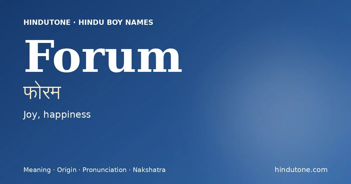 Forum — Hindu Boy Names with F