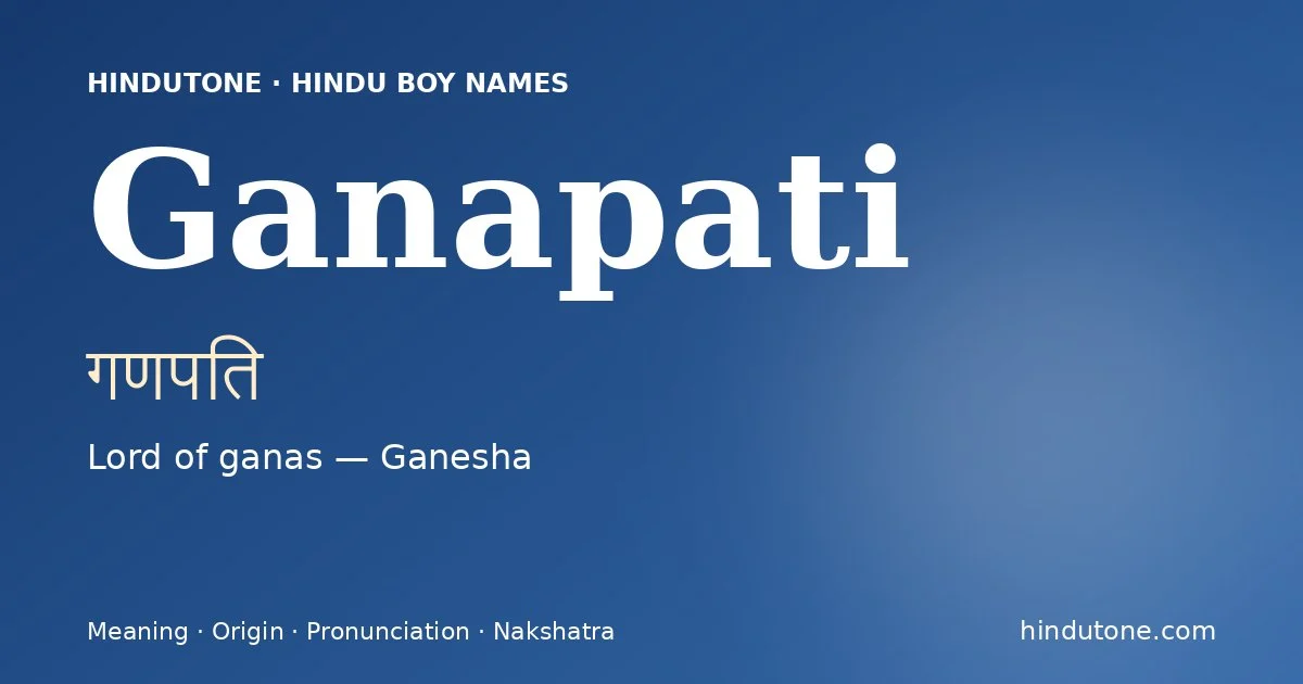 Ganapati — Hindu Boy Names with G