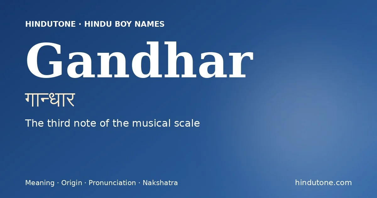 Gandhar — Hindu Boy Names with G