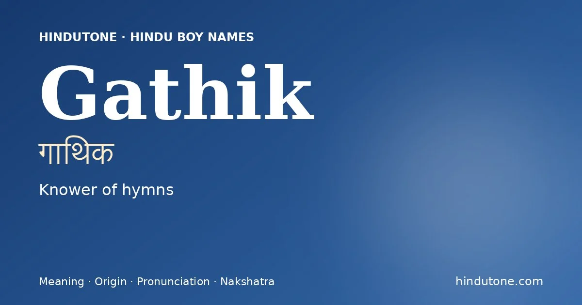 Gathik — Hindu Boy Names with G