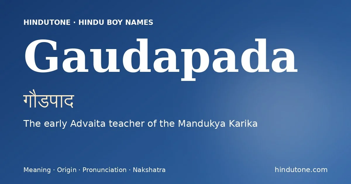 Gaudapada — Hindu Boy Names with G