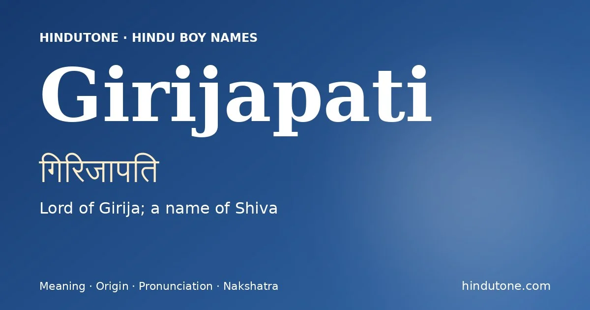 Girijapati — Hindu Boy Names with G