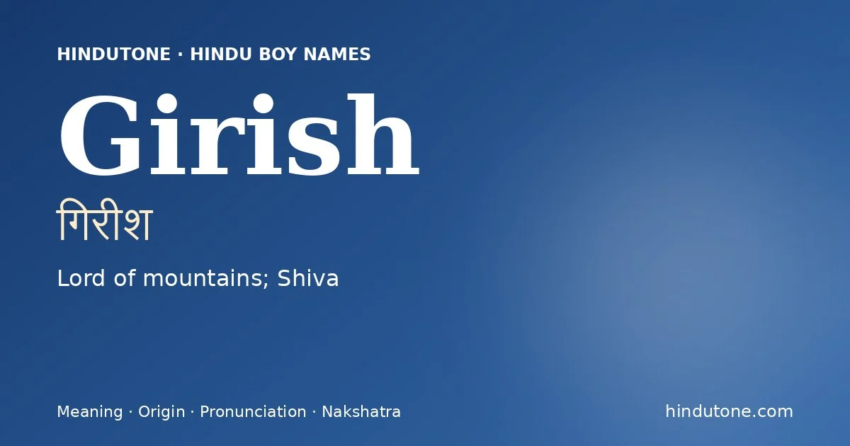 Girish — Hindu Boy Names with G