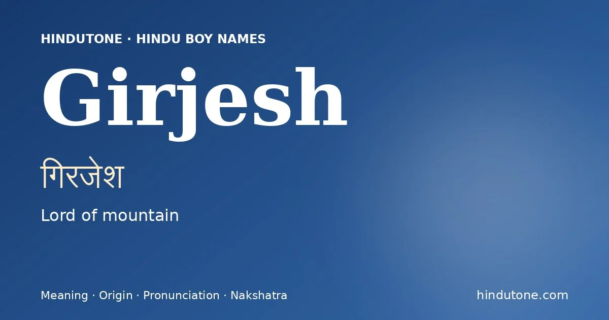 Girjesh — Hindu Boy Names with G