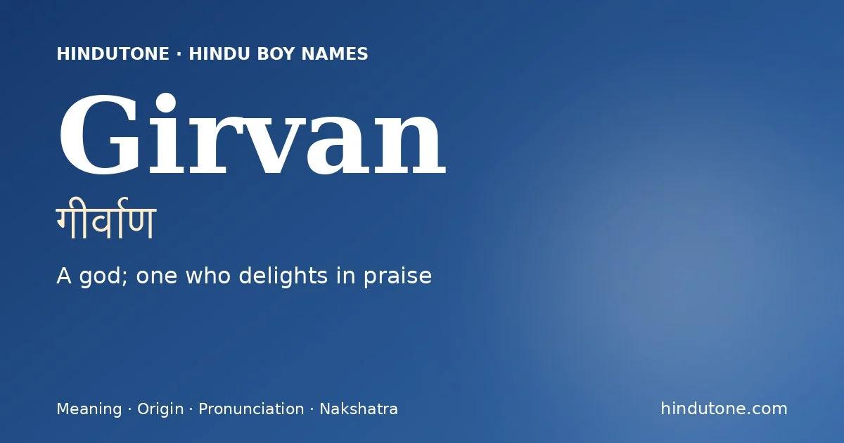 Girvan — Hindu Boy Names with G